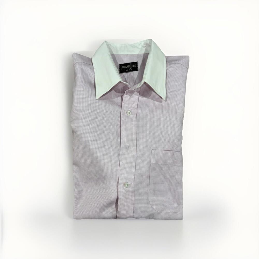 GITMAN BROS MENS DRESS SHIRT 15.5/32 PINK PATTERN MEDIUM FRENCH CUFF VGC!